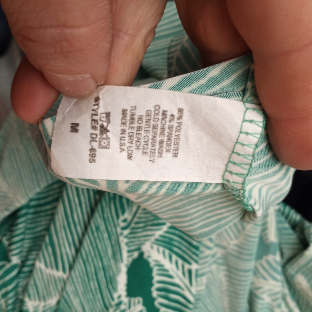 VERONICA M Palm Leaf Maxi Green Dress Medium - Picture 2 of 5